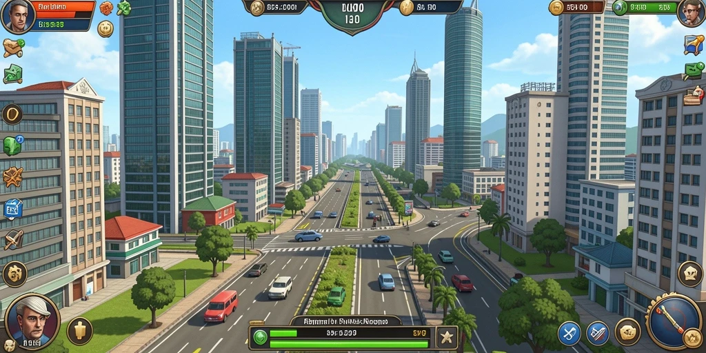 Screenshot 3 memperlihatkan pertarungan seru melawan boss level.