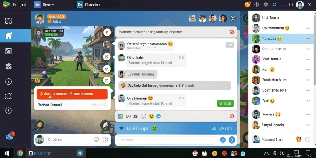 Deskripsi fitur sosial yang memungkinkan interaksi antar pemain.