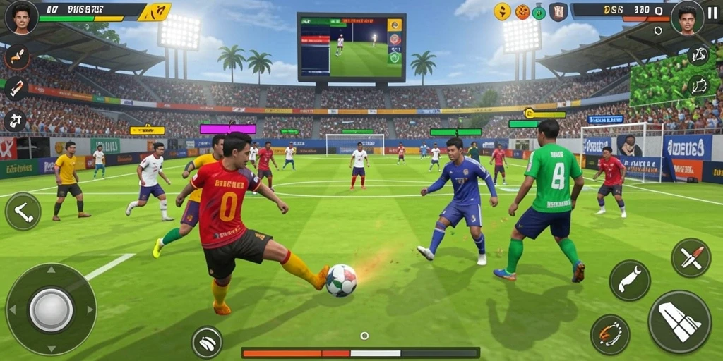 Tangkapan layar ketiga menampilkan kompetisi dengan pemain lain secara online.